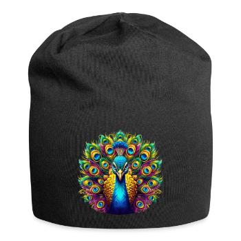 Pfau - Jersey-Beanie - Schwarz - Vorne