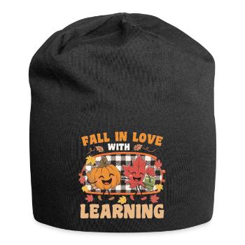 Fall In Love With Learning Autumn Pumpkin Teacher - Jersey Beanie - black - Front