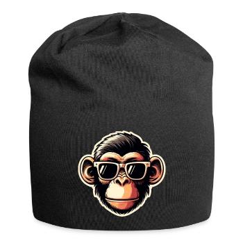 Monkey Glasses Cool - Jersey Beanie - black - Front