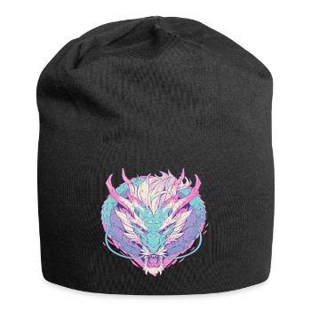 Tête de dragon en style pop art couleurs pastel - Bonnet en jersey - noir - Devant