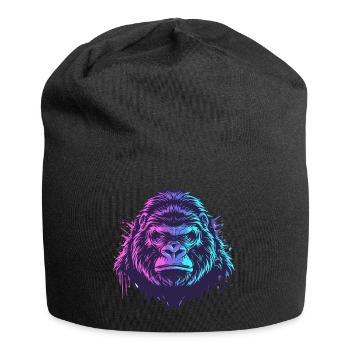 Knallbunter Gorilla - Jersey-Beanie - Schwarz - Vorne