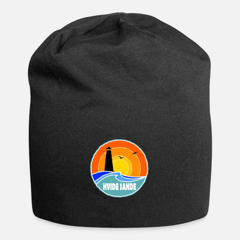Hvide Sande Leuchtturm Dänemark - Jersey-Beanie - Schwarz