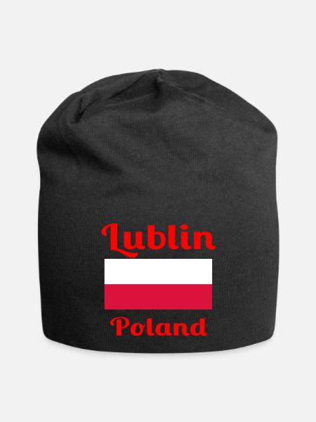 Lublin, Polen - Stylische Drucke - Jersey-Beanie - Schwarz