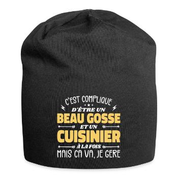 Beau gosse homme cuisinier - Bonnet en jersey - noir - Devant