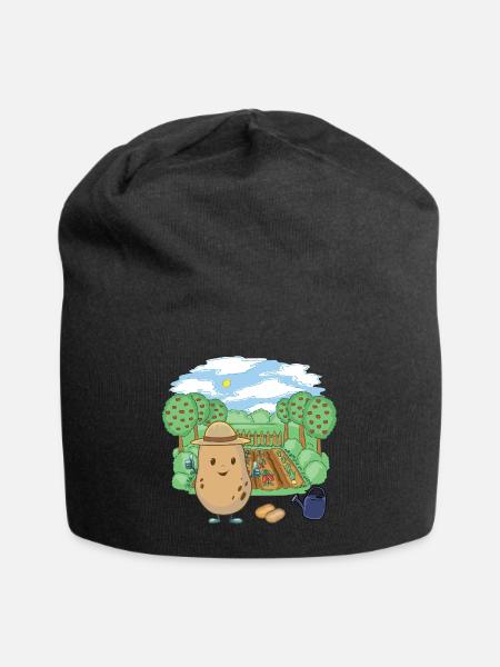 Kartoffel Farmer Gemüse Garten Kartoffeln Bauer - Jersey-Beanie - Schwarz