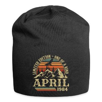 Bestes Geburtstagsgeschenk April 1984 - Jersey-Beanie - Schwarz - Vorne