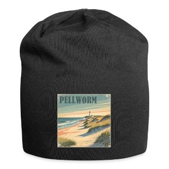 Pellworm Nordsee Strand - Jersey-Beanie - Schwarz - Vorne