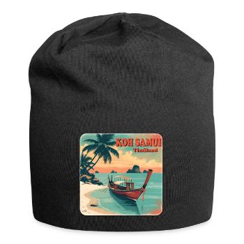 Koh Samui Thailand Longboat - Jersey Beanie - black - Front
