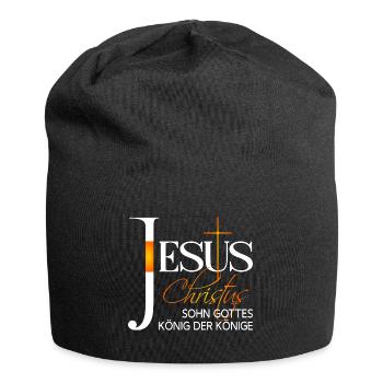 Jesus Christus Koenig der Koenige - Jersey-Beanie - Schwarz - Vorne