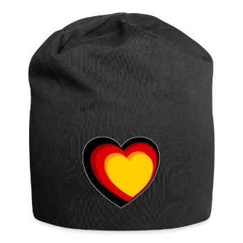 Coeur 3D en noir, rouge et or - Bonnet en jersey - noir - Devant