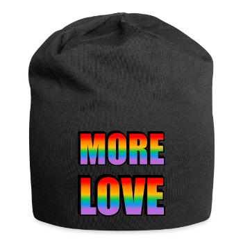 Mehr Liebe - Gay Pride Regenbogen - Jersey-Beanie - Schwarz - Vorne