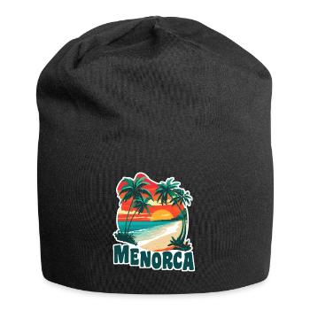 Menorca Palmen und Sandstrand - Jersey-Beanie - Schwarz - Vorne