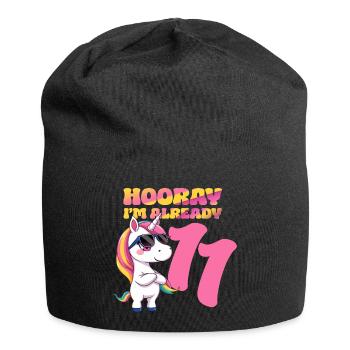 11 Years Girl Birthday Unicorn Theme Unicorn - Jersey Beanie - black - Front