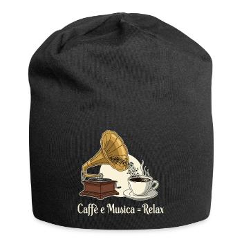 Caffè e Musica = Relax - Jersey-Beanie - Schwarz - Vorne