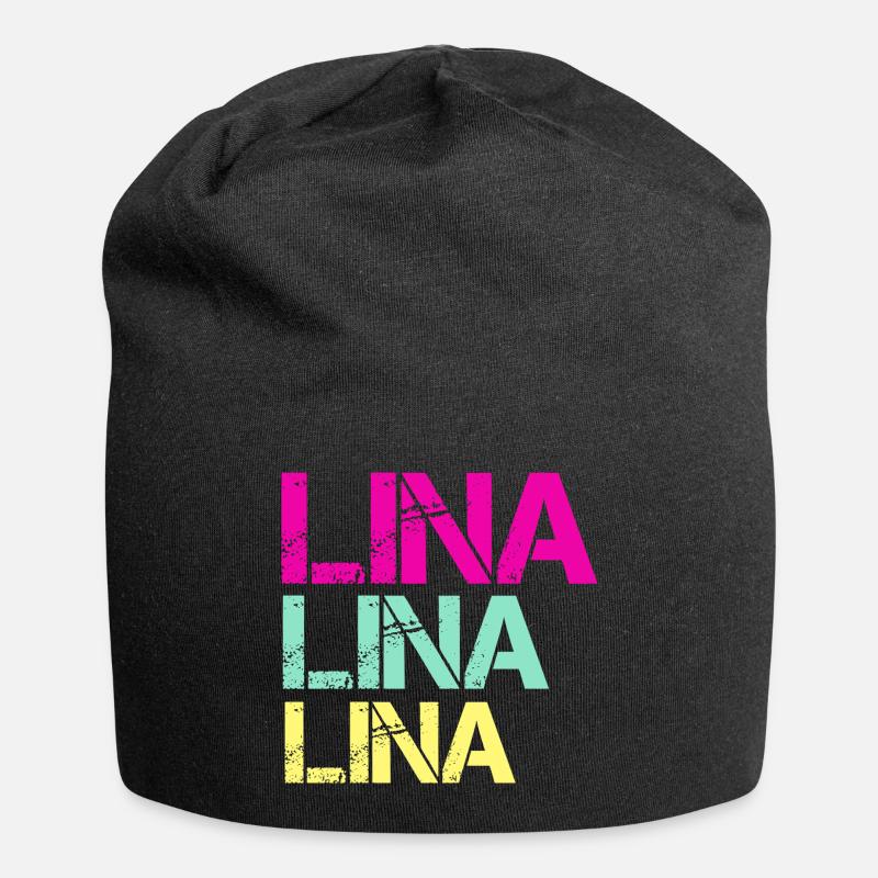 Triptyque néon LINA - Bonnet en jersey - noir