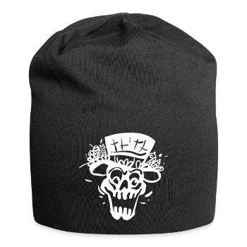 Squelette avec style de ligne de cylindre - Bonnet en jersey - noir - Devant