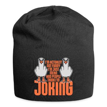 Doigt d’honneur Seagull Pas drôle Les gens méchants pensent à la blague - Bonnet en jersey - noir - Devant
