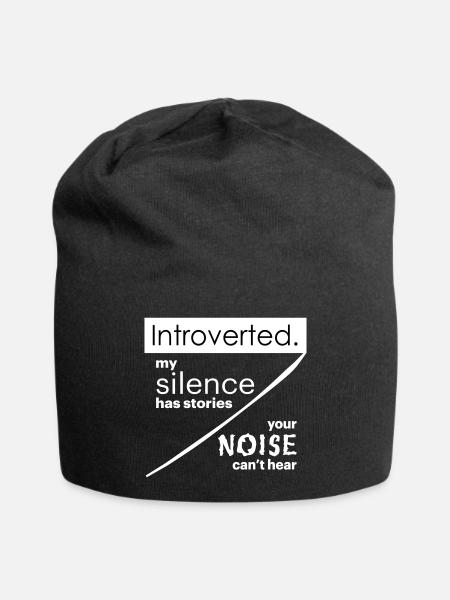 Introvert Quotes - Jersey Beanie - black