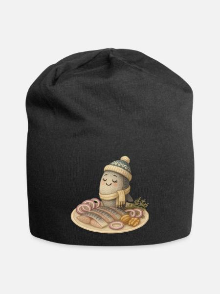 Stolzer Hering - Jersey-Beanie - Schwarz
