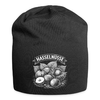 Haselnüsse Banner Illustration - Jersey-Beanie - Schwarz - Vorne
