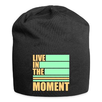 Live In The Moment Mindfulness Presence Awareness - Jersey Beanie - black - Front