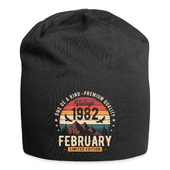 February 1982 Vintage Birthday February 1982 - Jersey Beanie - black - Front