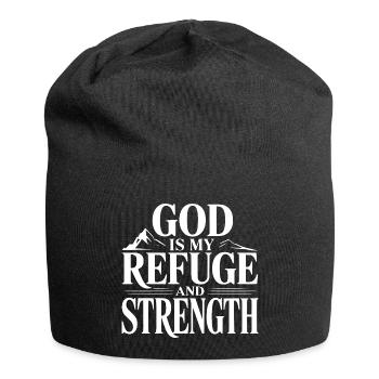 God is My Refuge and Strength - Jersey Beanie - black - Front