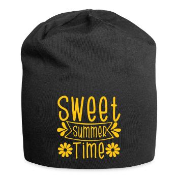 L’été, l’été, enfin l’été. - Bonnet en jersey - noir - Devant