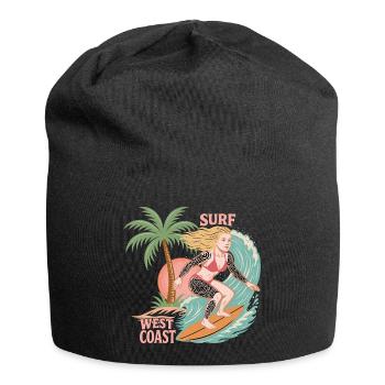 Surf sur la côte ouest - Bonnet en jersey - noir - Devant