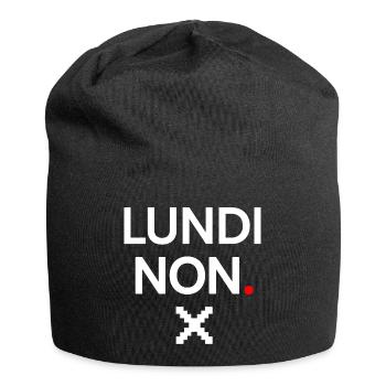 MONDAY NO | Minimal Monday humor - Jersey Beanie - black - Front