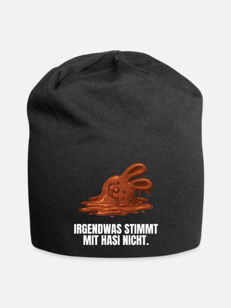 Irgendwas stimmt mit Hasi nicht Ostern - Jersey-Beanie - Schwarz