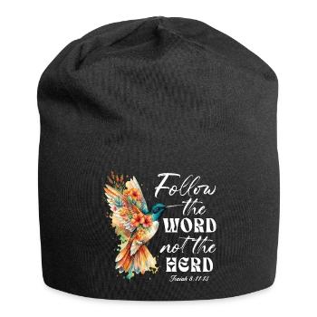 Follow The Word Not The Herd Hummingbird - Jersey Beanie - black - Front