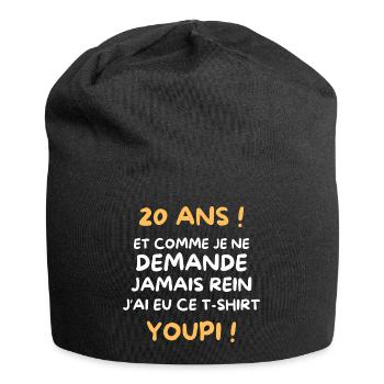 Funny Draw Boy Teen 20 Years Funny Birthday 20 - Jersey Beanie - black - Front