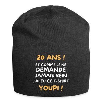 Funny Draw Boy Teen 20 Years Funny Birthday 20 - Bonnet en jersey - charbon - Devant