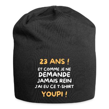 Funny Draw Boy Teen 23 Years Funny Birthday 23 - Jersey Beanie - black - Front