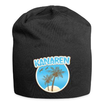 Kanaren Palmenstrand Logo - Jersey-Beanie - Schwarz - Vorne