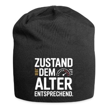 Zustand Dem Alter Entsprechend Oldtimer Geburtstag - Jersey-Beanie - Schwarz - Vorne