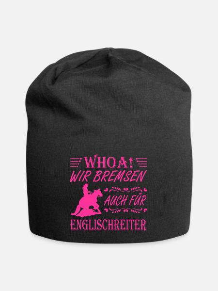 WHOA Wir bremsen für Englischreiter Sliding Stop - Jersey-Beanie - Schwarz