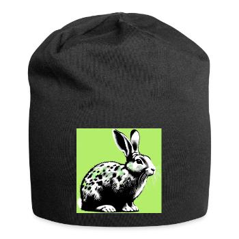 Kaninchen - Jersey-Beanie - Schwarz - Vorne