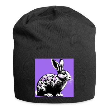 Kaninchen - Jersey-Beanie - Schwarz - Vorne
