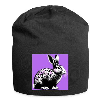 Kaninchen - Jersey-Beanie - Schwarz - Vorne