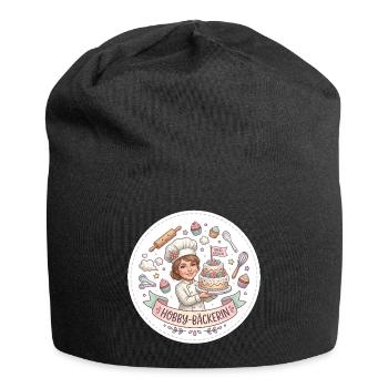 Hobbybäckerin mit Kuchenzauber - Jersey-Beanie - Schwarz - Vorne