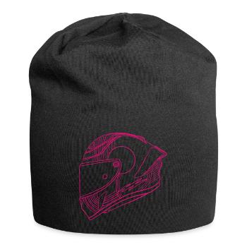 Casque rose néon - Visière - Bonnet en jersey - noir - Devant