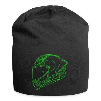 Casque vert néon - Visière - Bonnet en jersey - noir - Devant