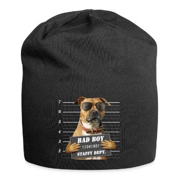 Badboy with Red Staffie Court Sign - 012 - Jersey Beanie - black - Front