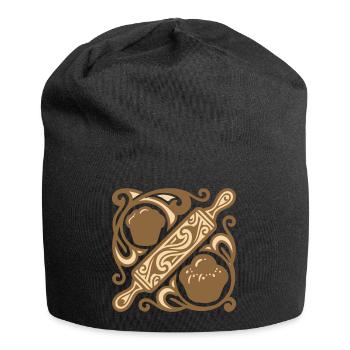 Rolling Pin Baking Graphic - Jersey Beanie - black - Front