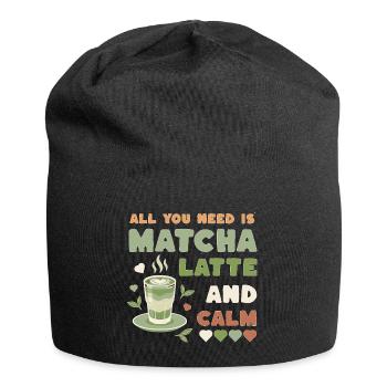 Matcha Latte Calm Design - Jersey Beanie - black - Front
