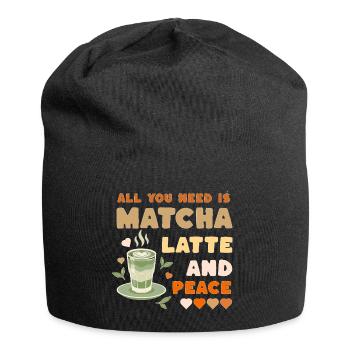Matcha Latte Design - Jersey Beanie - black - Front