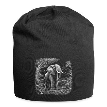 African elephant in wild savannah landscape - Jersey Beanie - black - Front