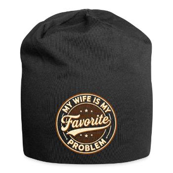 My Wife is My Favorite Problem - Jersey Beanie - black - Front
